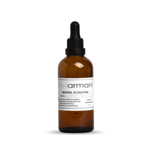Minoxidil 5% solution dripper for hair treatment.